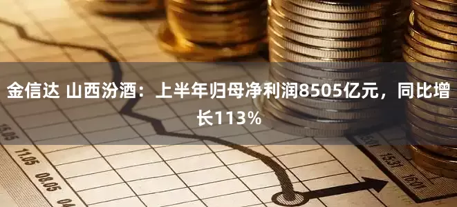 金信达 山西汾酒：上半年归母净利润8505亿元，同比增长113%